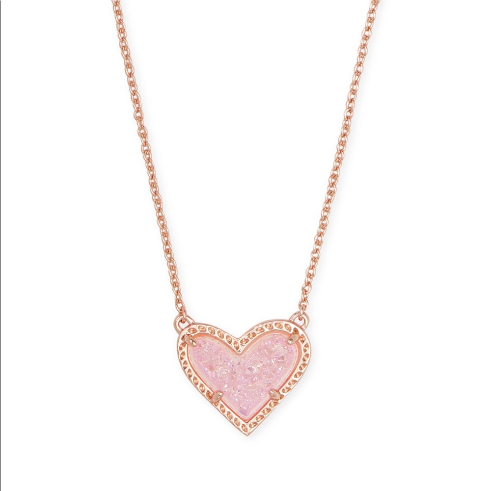 Kendra Scott Ari pink heart necklace NWT